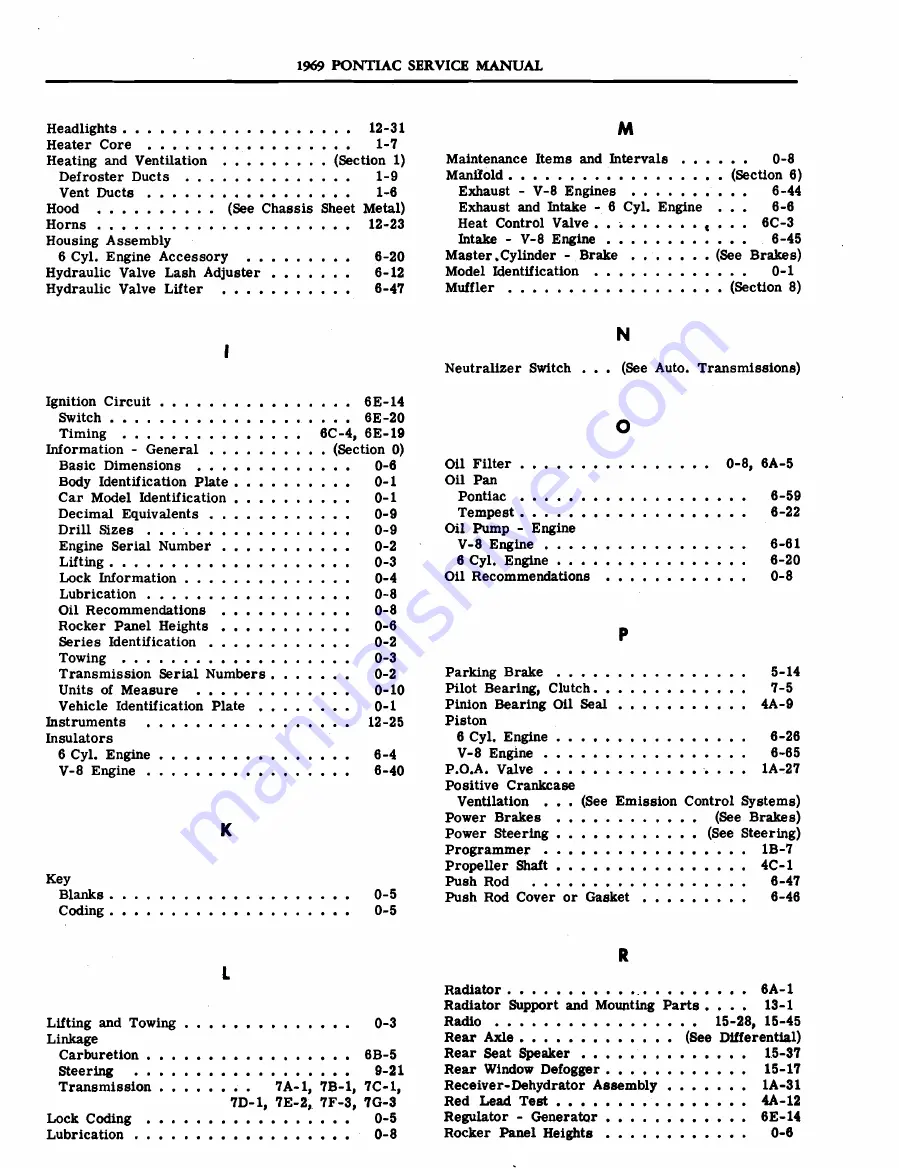 Pontiac 1969 Firebird Service Manual Download Page 845