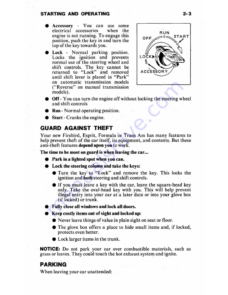 Pontiac 1979 Firebird Owner'S Manual Download Page 21