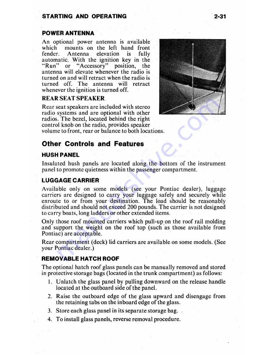 Pontiac 1979 Firebird Owner'S Manual Download Page 49