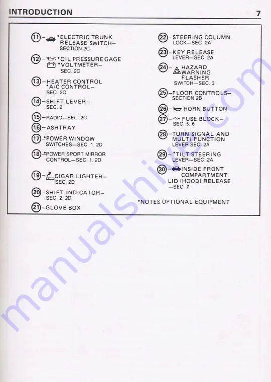 Pontiac 1987 Fiero Owner'S Manual Download Page 9