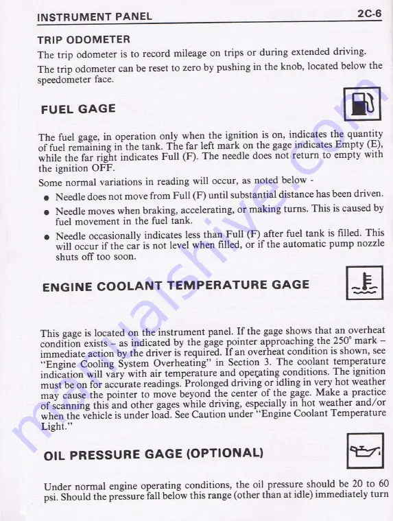 Pontiac 1987 Fiero Owner'S Manual Download Page 48