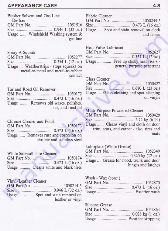 Pontiac 1987 Fiero Owner'S Manual Download Page 88