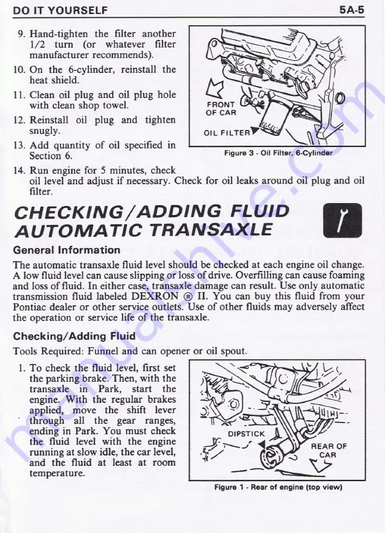 Pontiac 1987 Fiero Owner'S Manual Download Page 117