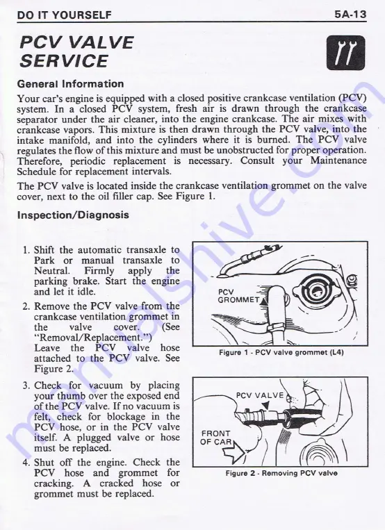 Pontiac 1987 Fiero Owner'S Manual Download Page 125