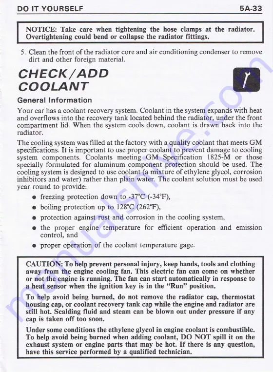 Pontiac 1987 Fiero Owner'S Manual Download Page 145