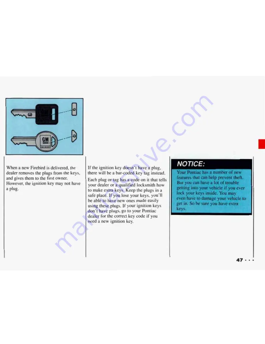 Pontiac 1993 Firebird Owner'S Manual Download Page 48