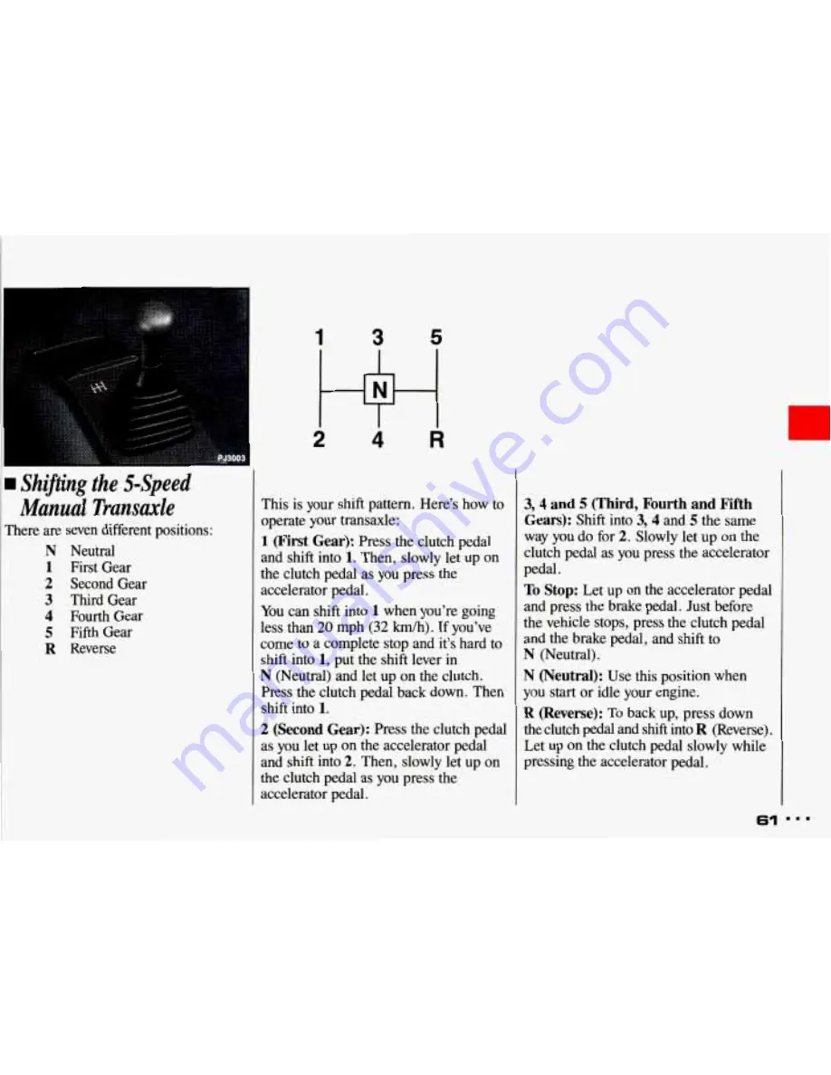 Pontiac 1993 Sunbird Owner'S Manual Download Page 62