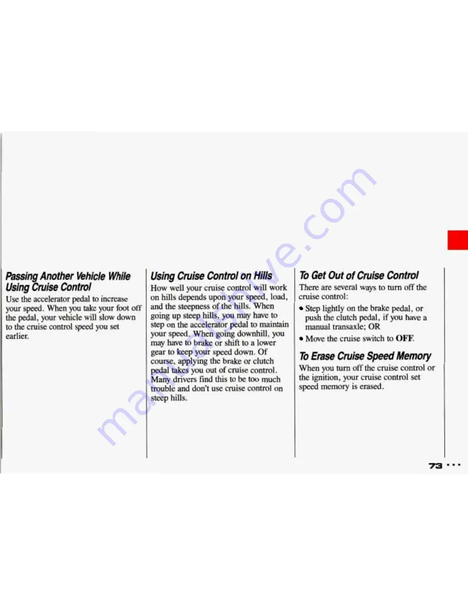 Pontiac 1993 Sunbird Owner'S Manual Download Page 74