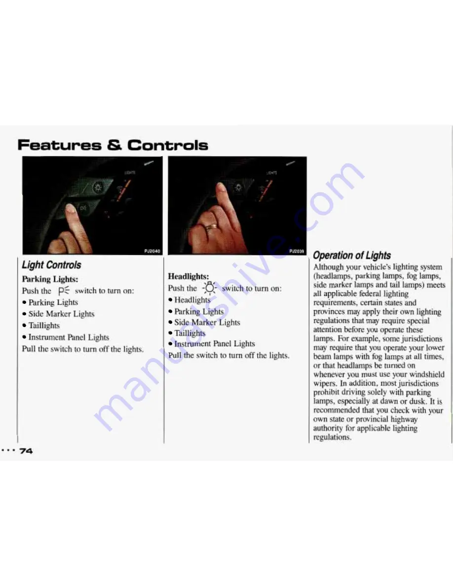 Pontiac 1993 Sunbird Owner'S Manual Download Page 75