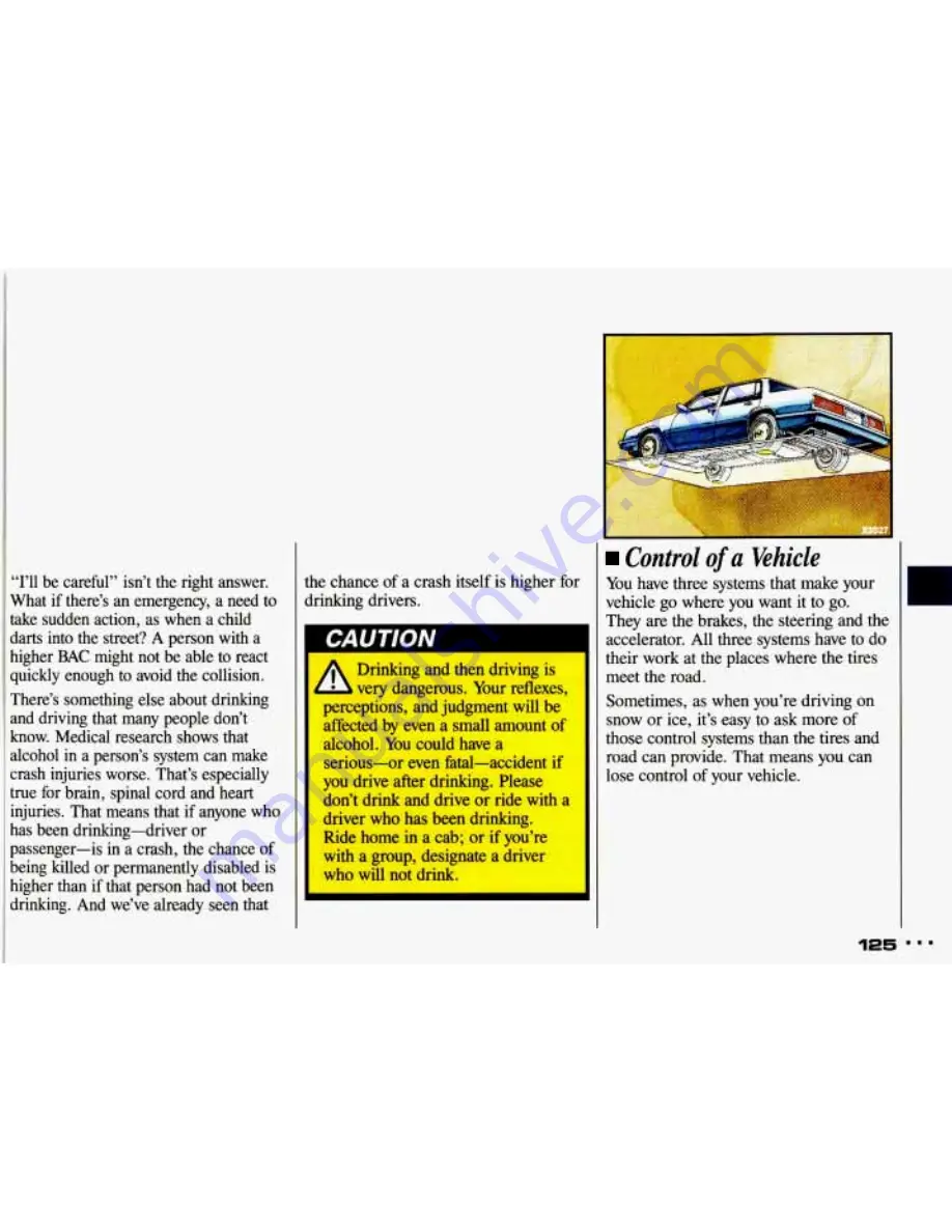 Pontiac 1993 Sunbird Owner'S Manual Download Page 126