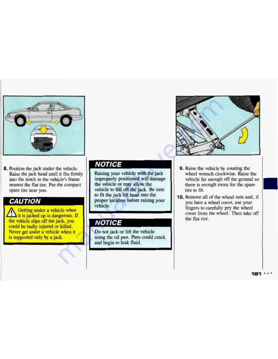 Pontiac 1993 Sunbird Owner'S Manual Download Page 182