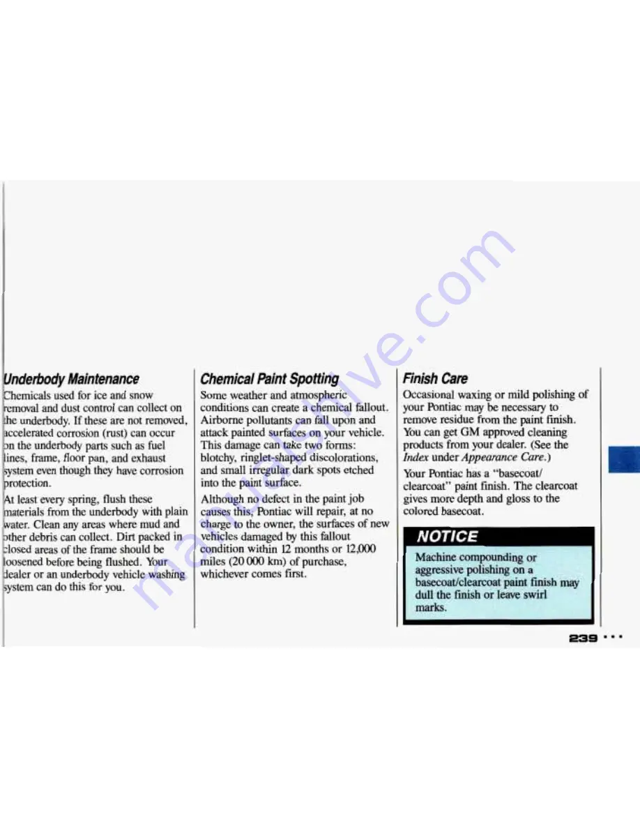 Pontiac 1993 Sunbird Owner'S Manual Download Page 240