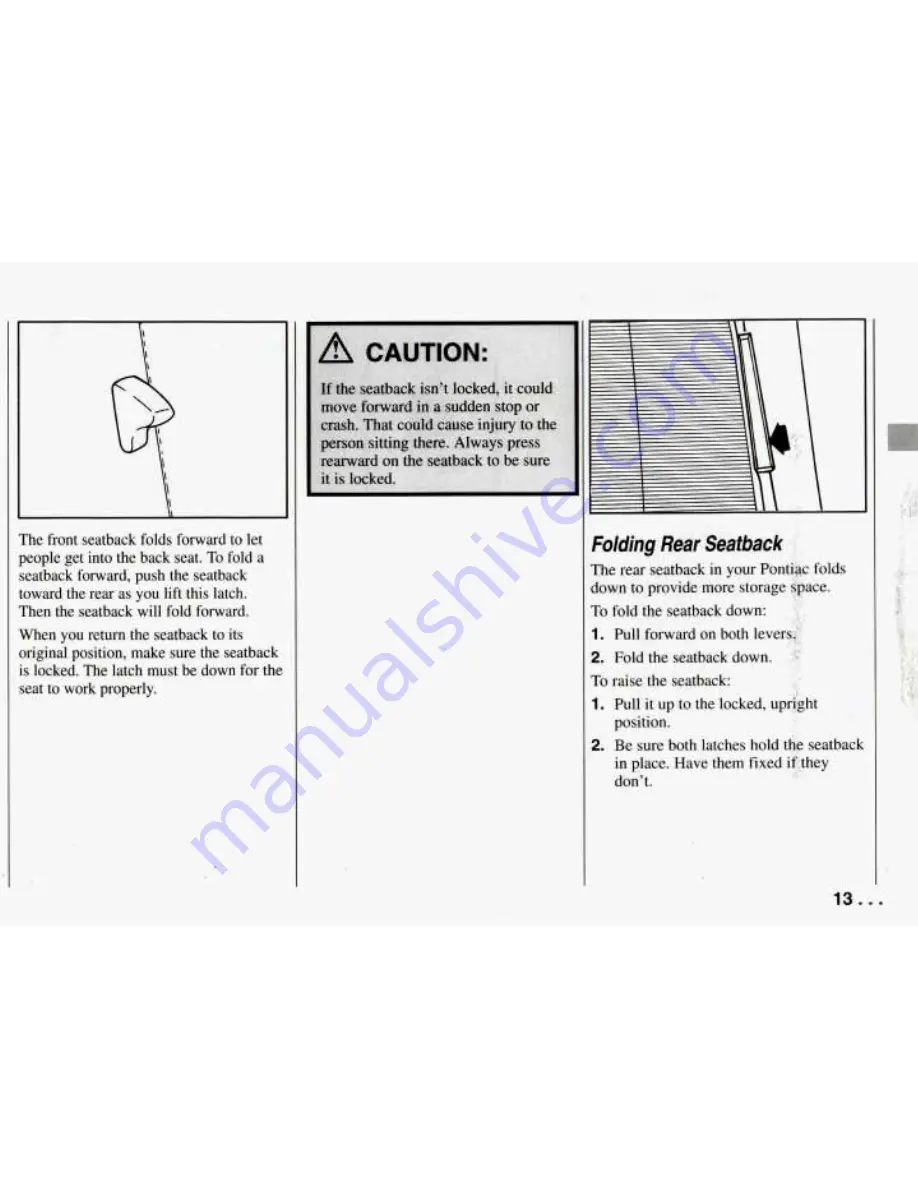 Pontiac 1994 Firebird Owner'S Manual Download Page 14