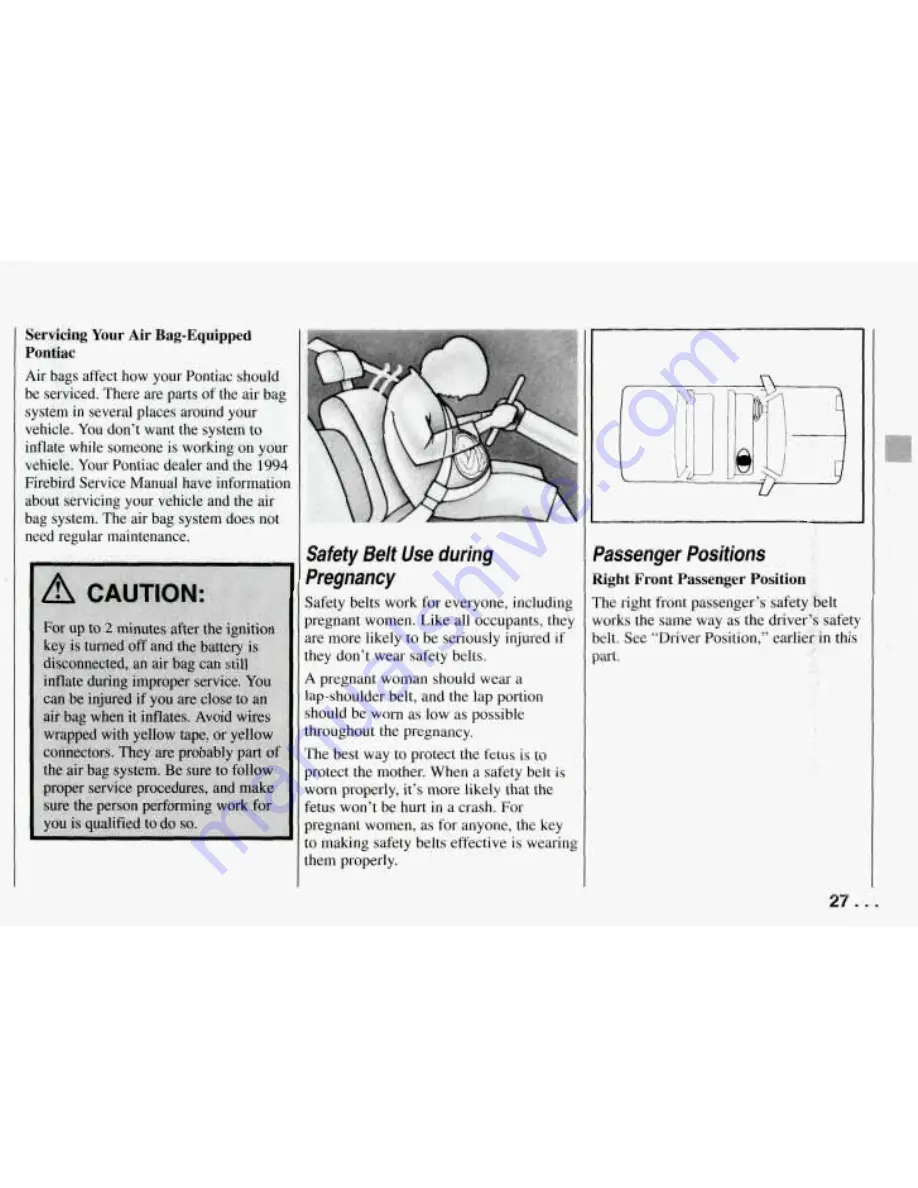 Pontiac 1994 Firebird Owner'S Manual Download Page 28