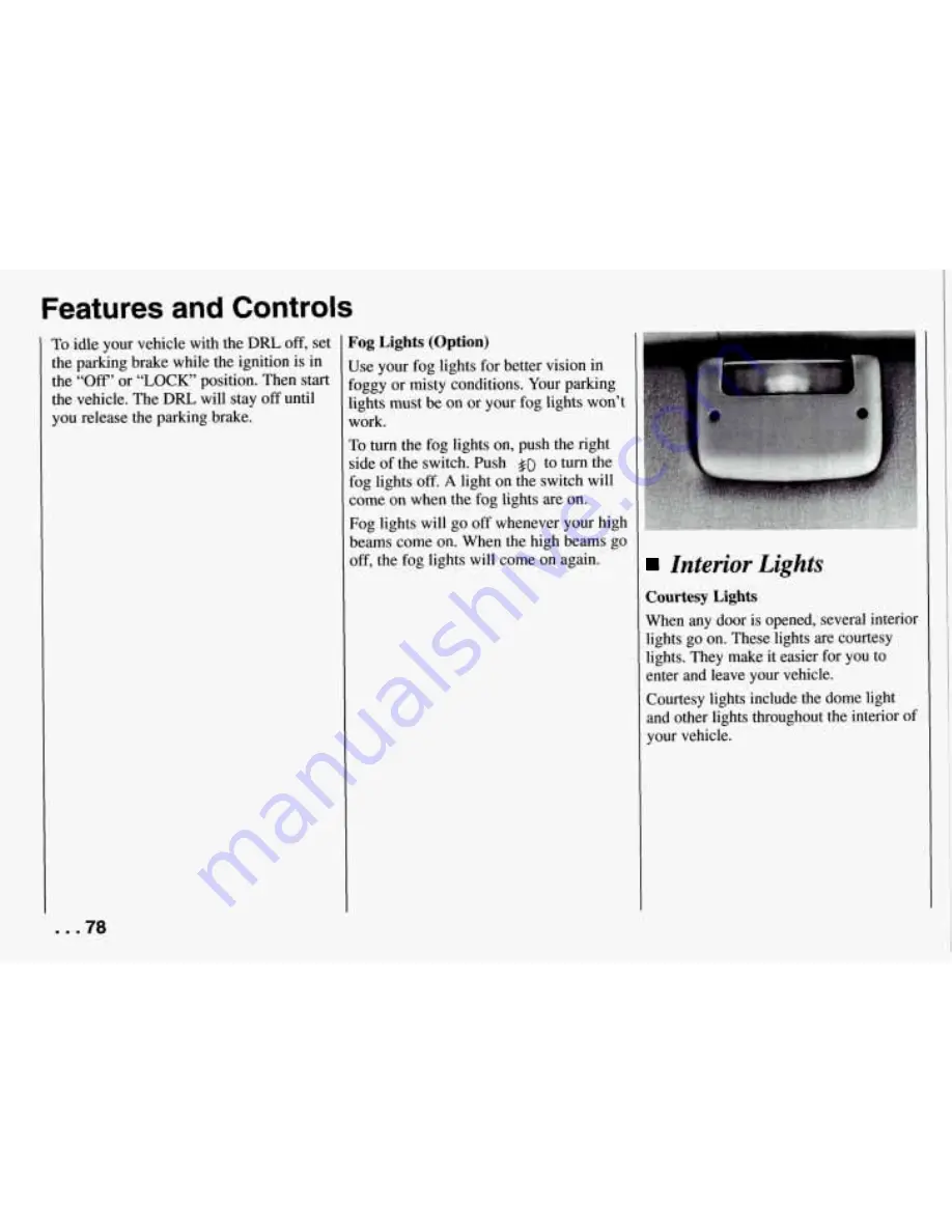 Pontiac 1994 Firebird Owner'S Manual Download Page 79