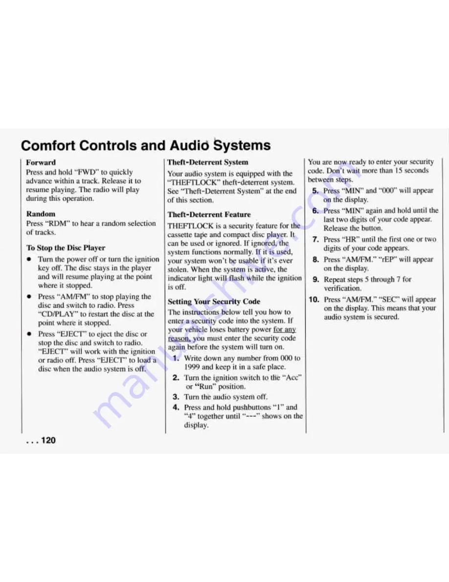 Pontiac 1994 Firebird Owner'S Manual Download Page 121