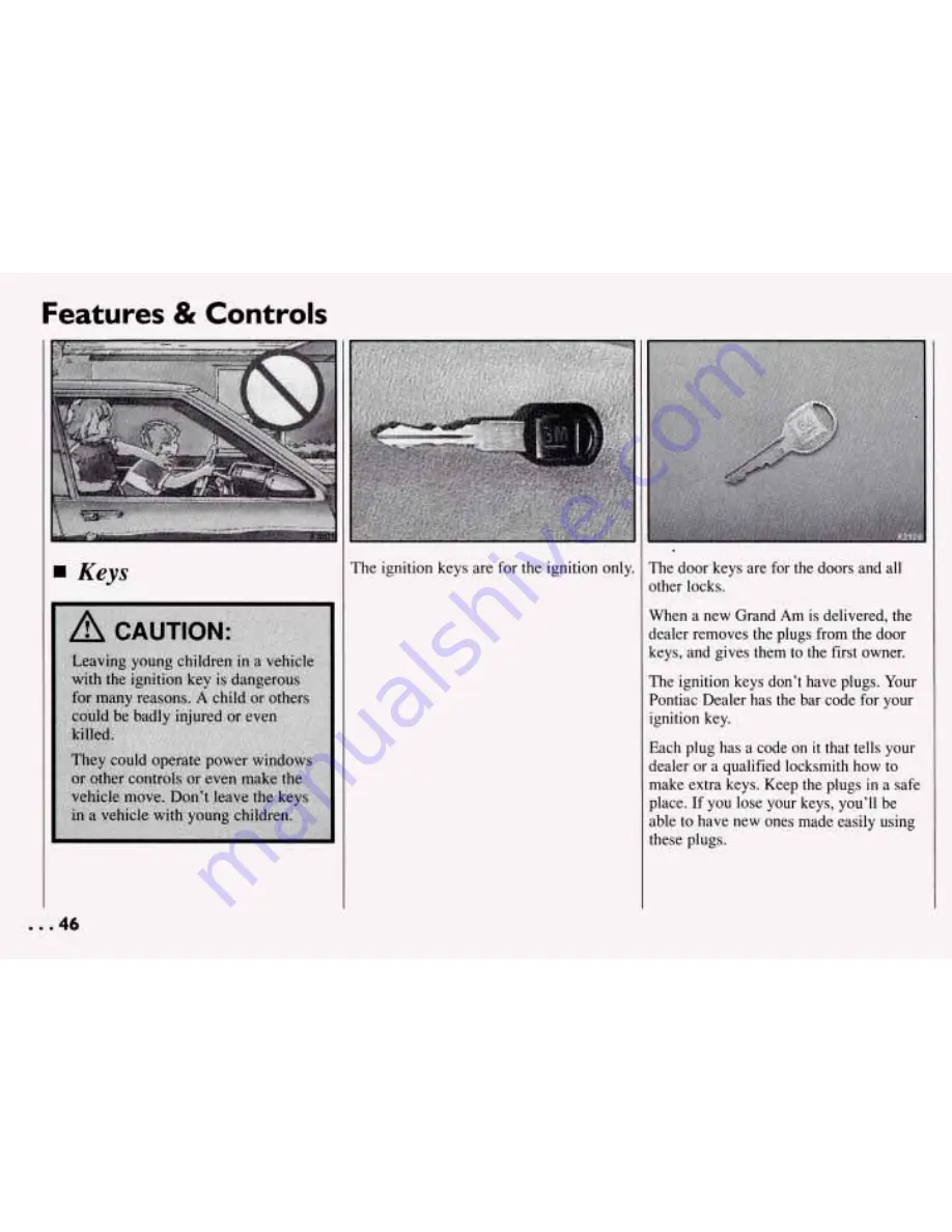 Pontiac 1994 Grand Am Owner'S Manual Download Page 47