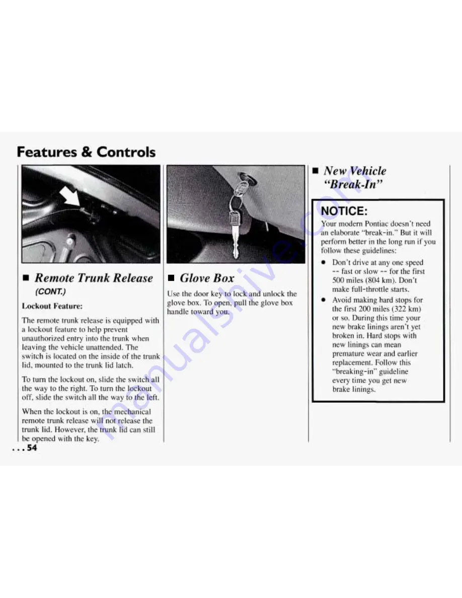 Pontiac 1994 Grand Am Owner'S Manual Download Page 55