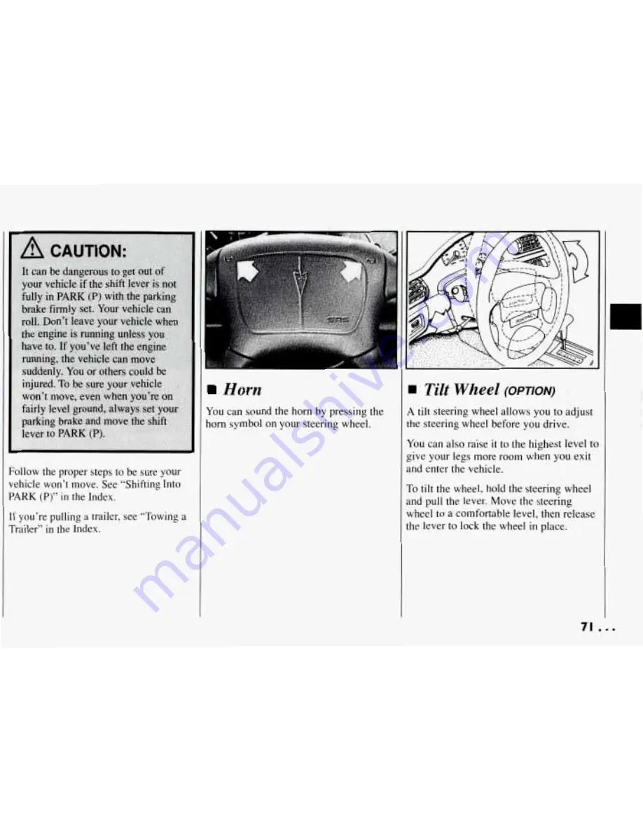 Pontiac 1994 Grand Am Owner'S Manual Download Page 72