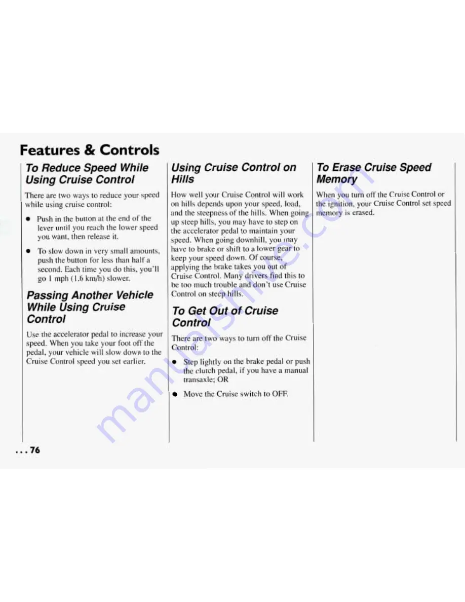 Pontiac 1994 Grand Am Owner'S Manual Download Page 77