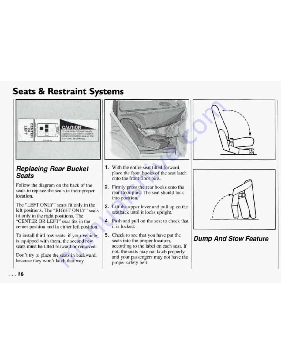 Pontiac 1994 Trans Sport Owner'S Manual Download Page 17