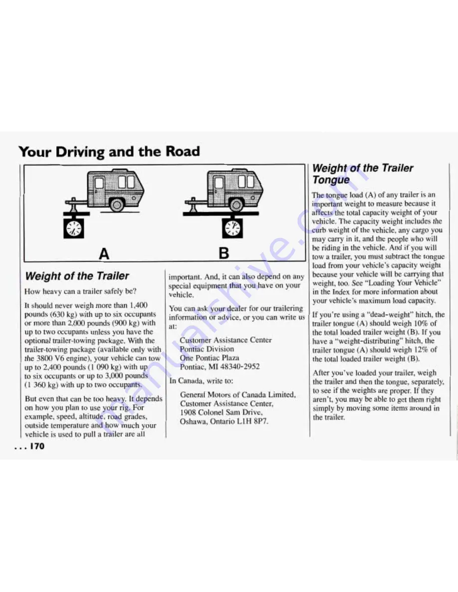 Pontiac 1994 Trans Sport Owner'S Manual Download Page 171