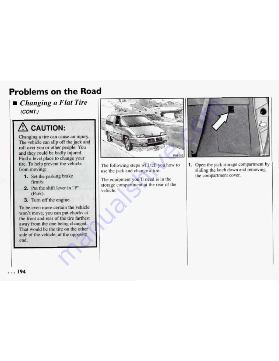 Pontiac 1994 Trans Sport Owner'S Manual Download Page 195