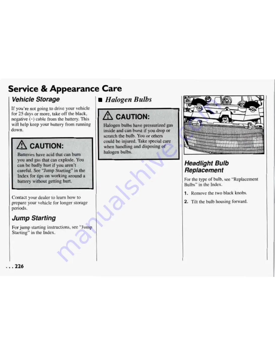 Pontiac 1994 Trans Sport Owner'S Manual Download Page 227