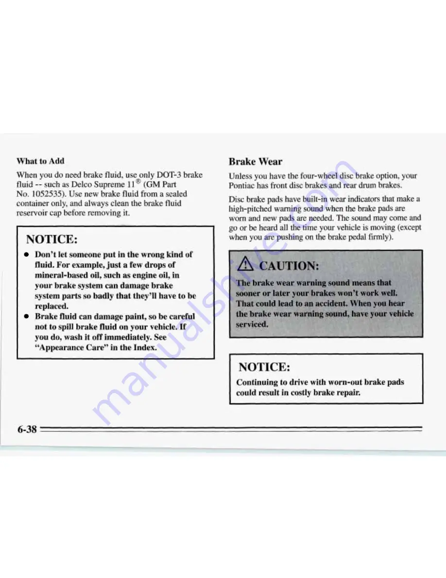 Pontiac 1995 Firebird Owner'S Manual Download Page 271