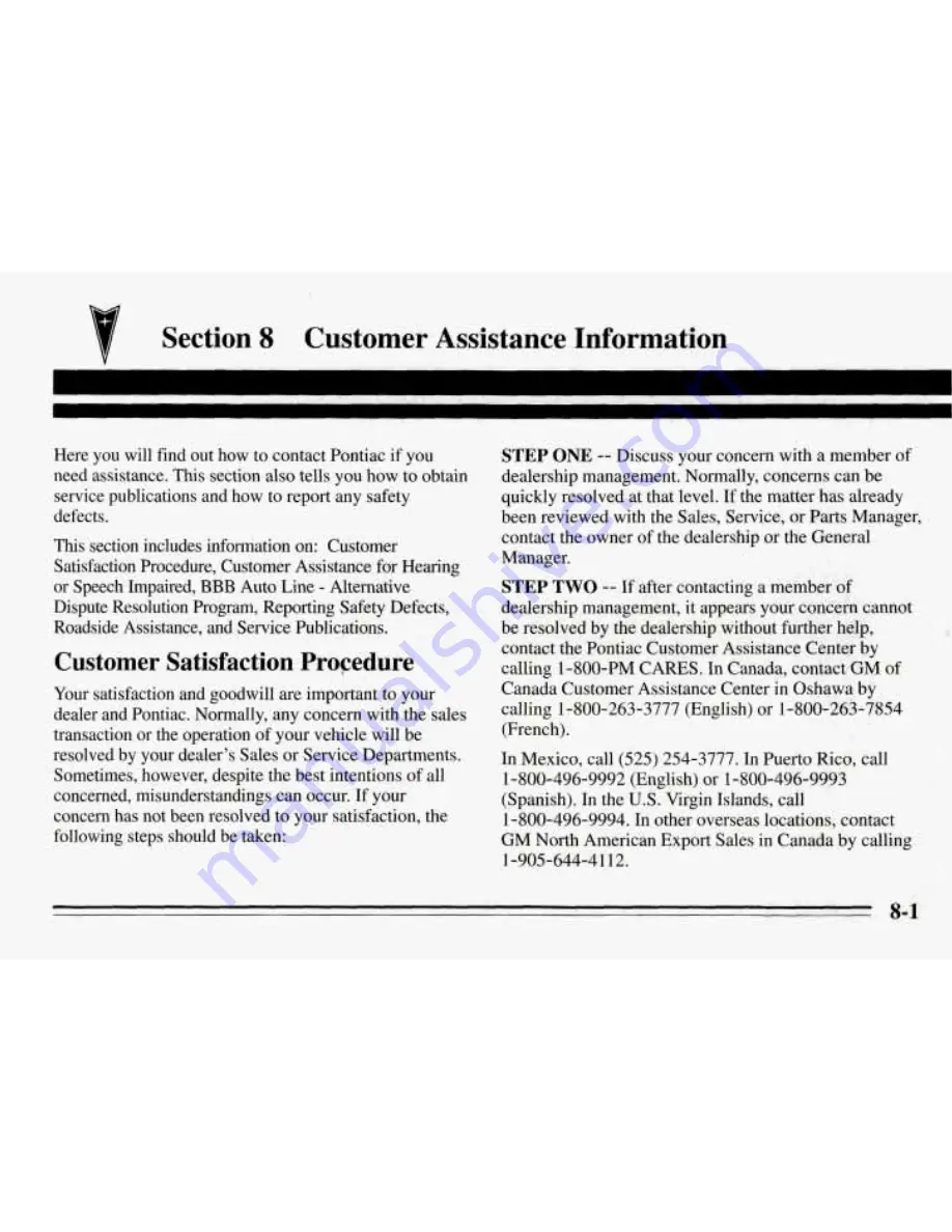 Pontiac 1995 Firebird Owner'S Manual Download Page 362