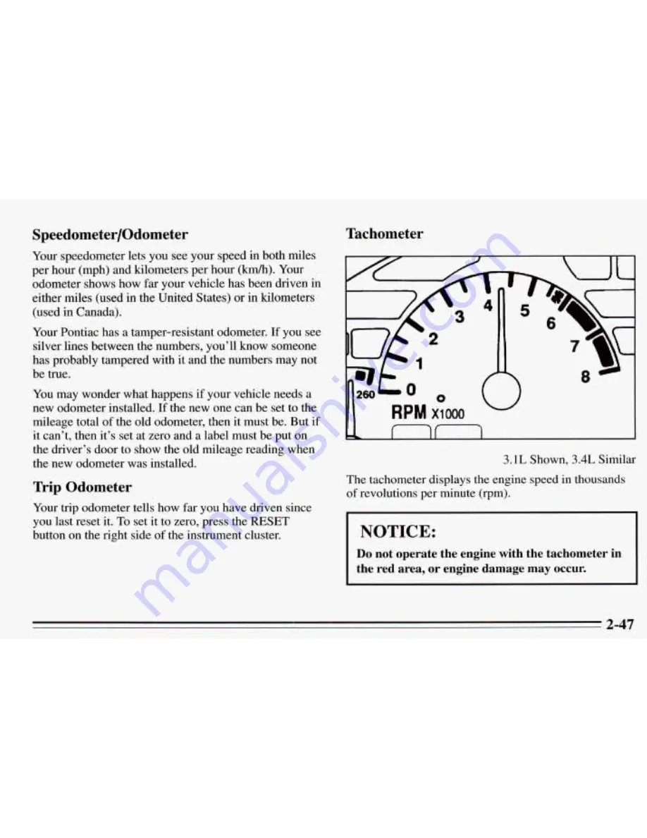 Pontiac 1995 Grand Prix Owner'S Manual Download Page 108