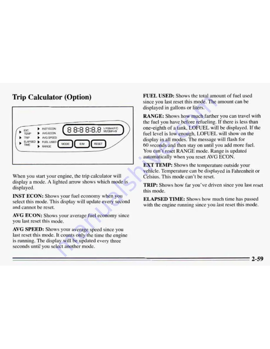 Pontiac 1995 Grand Prix Owner'S Manual Download Page 120