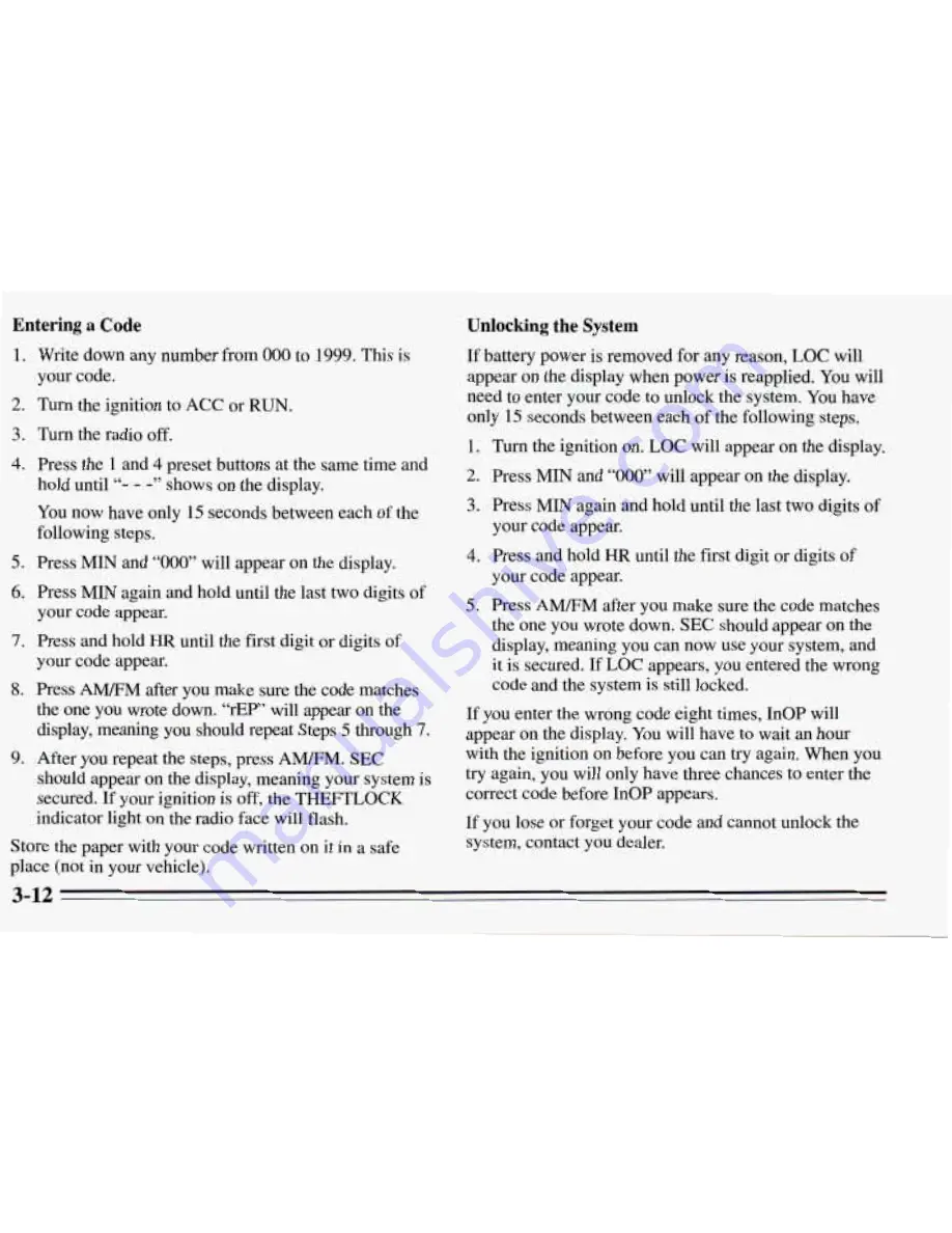 Pontiac 1995 Grand Prix Owner'S Manual Download Page 137