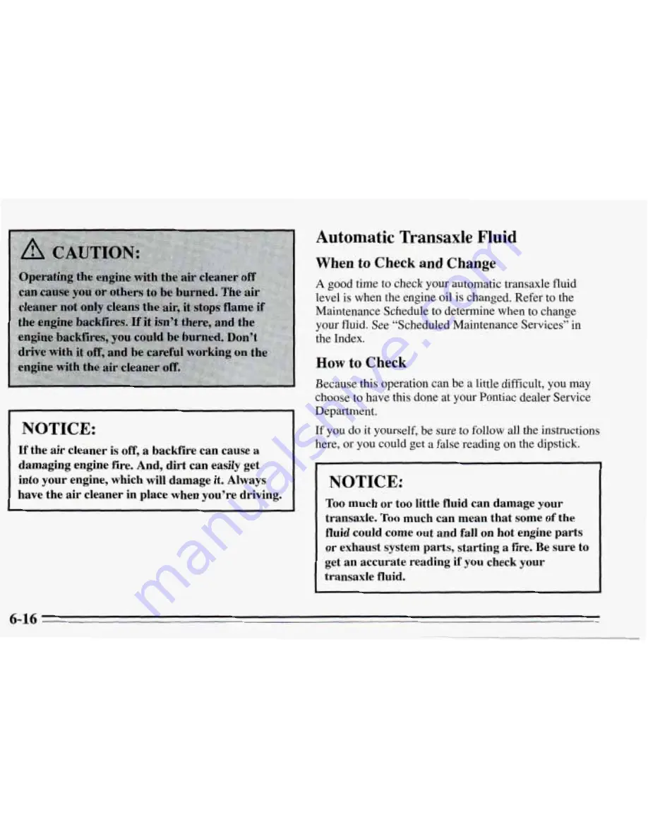 Pontiac 1995 Grand Prix Owner'S Manual Download Page 229