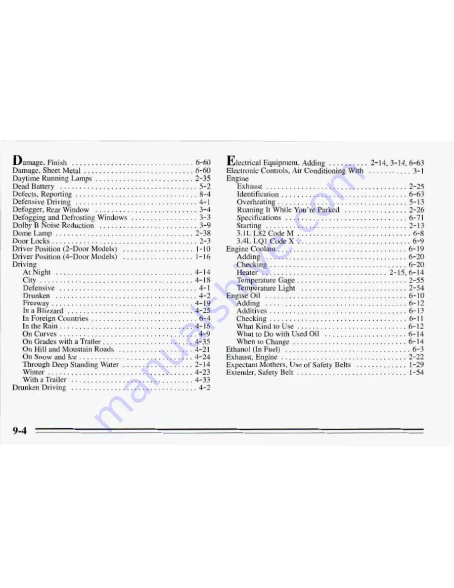 Pontiac 1995 Grand Prix Owner'S Manual Download Page 345