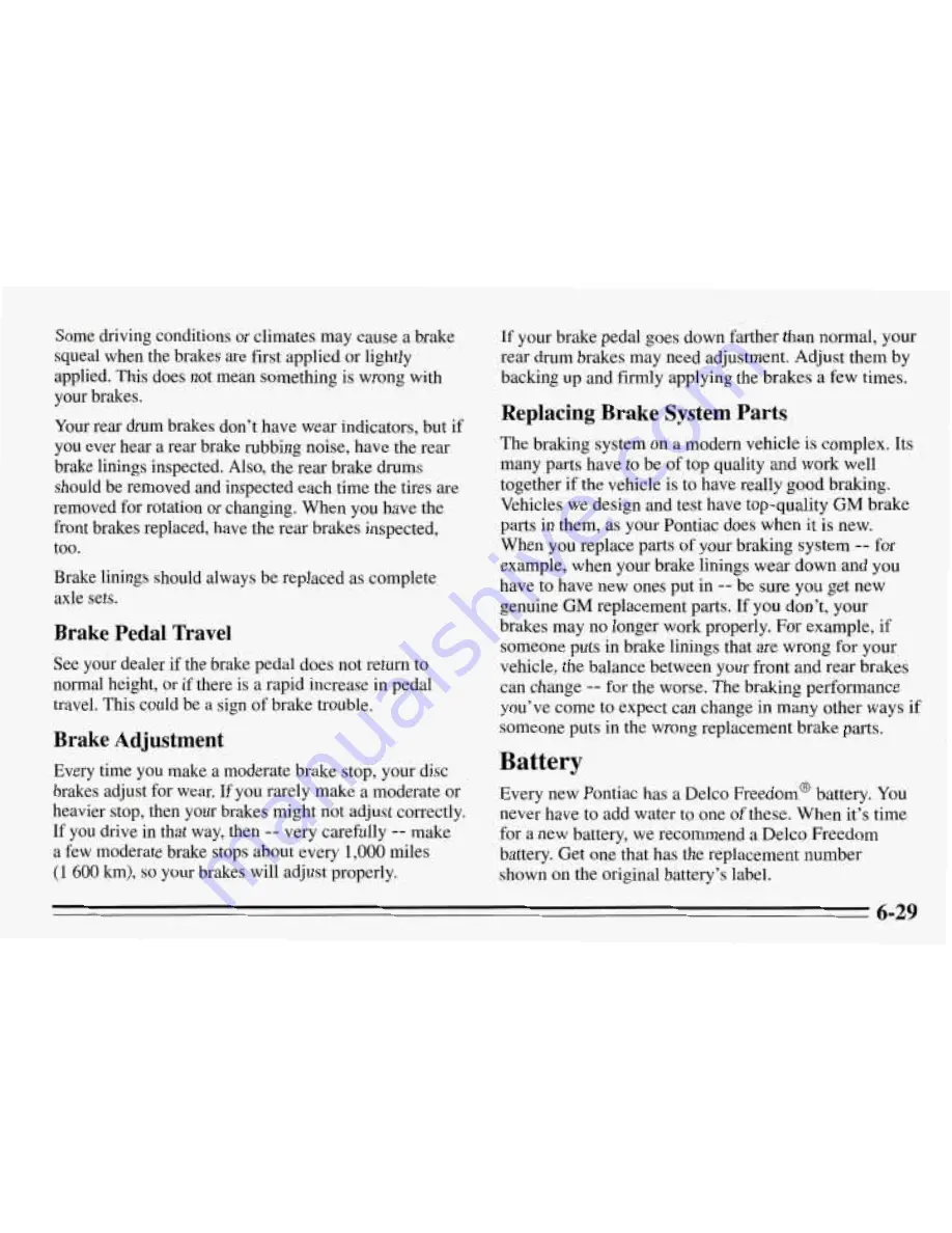 Pontiac 1995 Sunfire Owner'S Manual Download Page 234