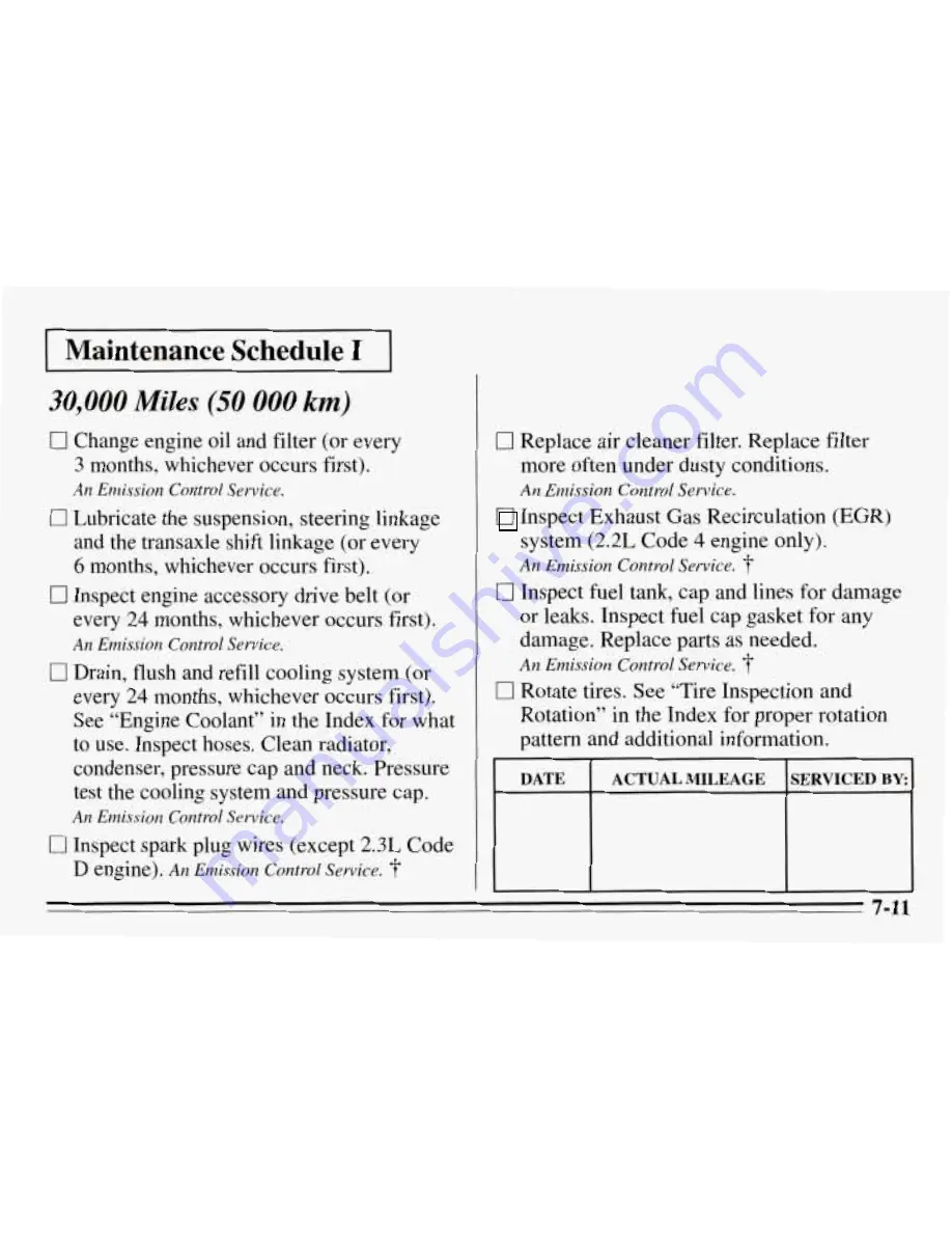 Pontiac 1995 Sunfire Owner'S Manual Download Page 272