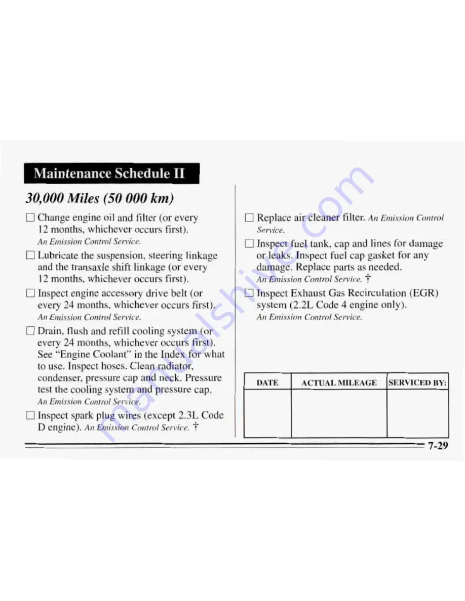 Pontiac 1995 Sunfire Owner'S Manual Download Page 290