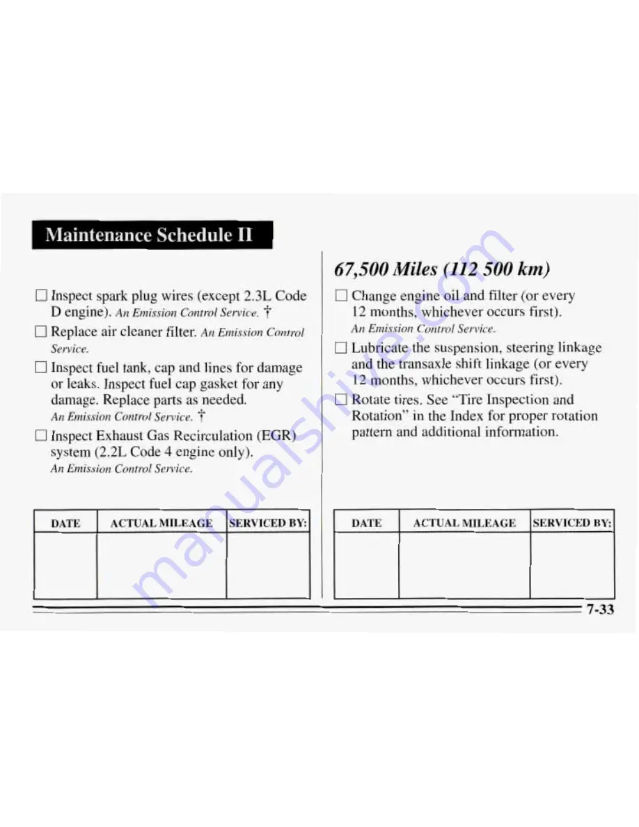 Pontiac 1995 Sunfire Owner'S Manual Download Page 294