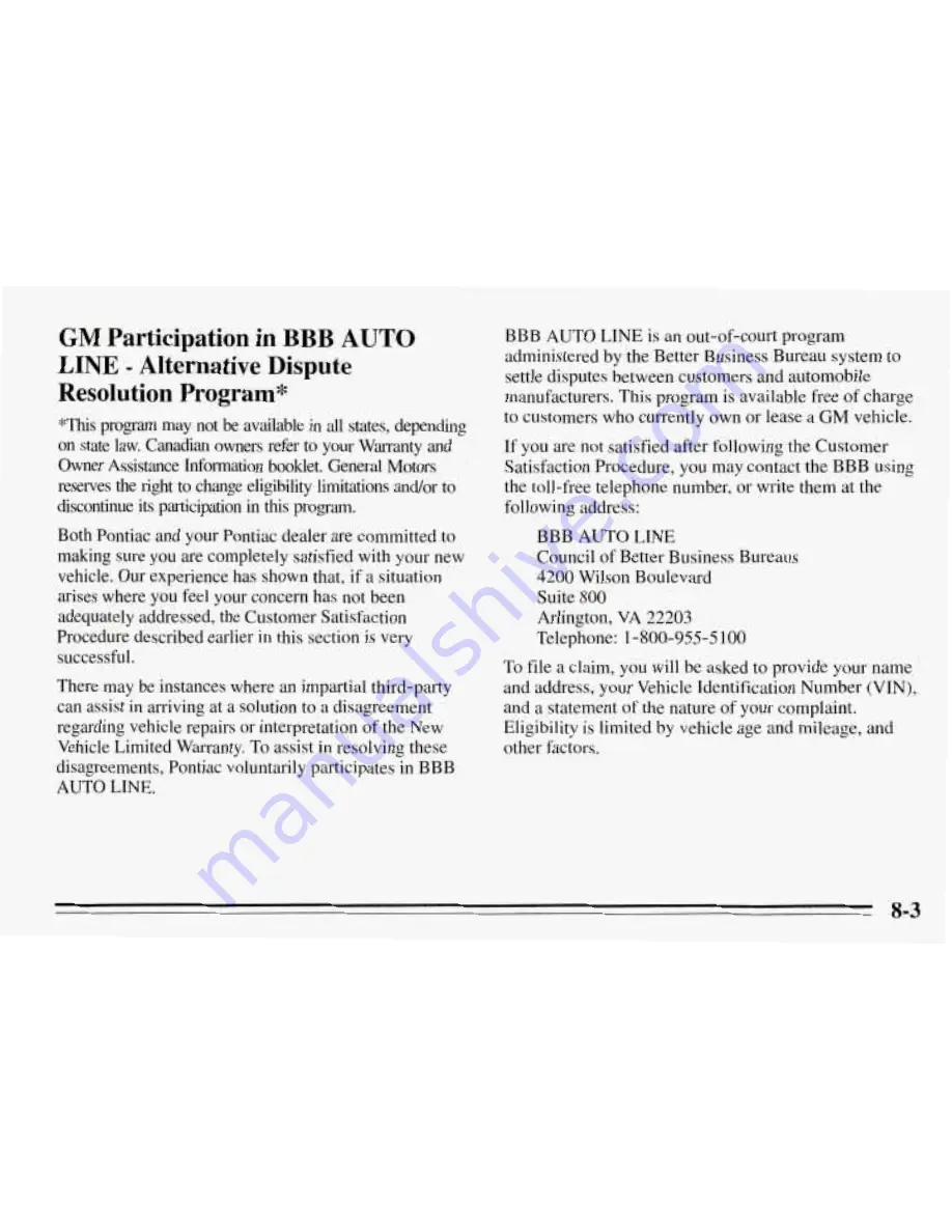 Pontiac 1995 Sunfire Owner'S Manual Download Page 310