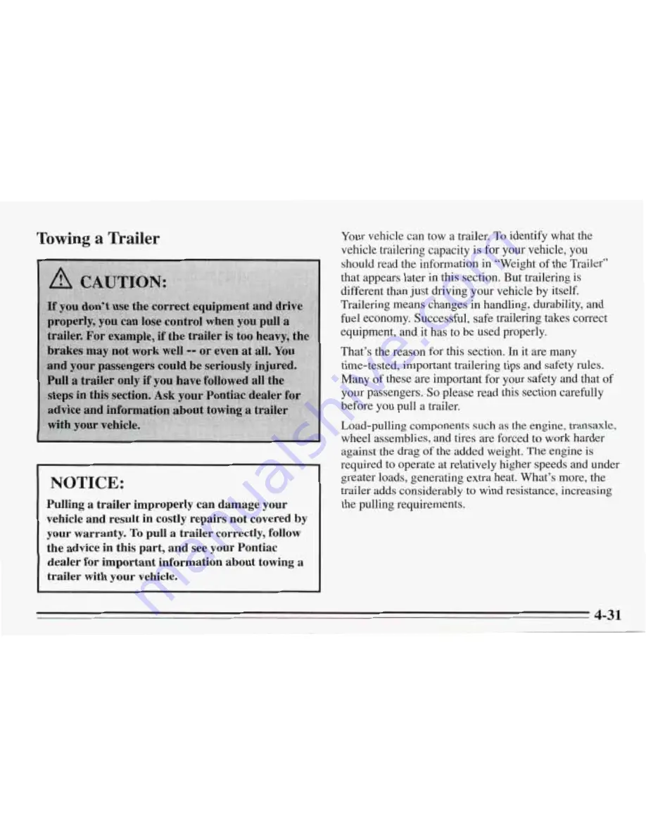 Pontiac 1995 Trans Sport Owner'S Manual Download Page 222