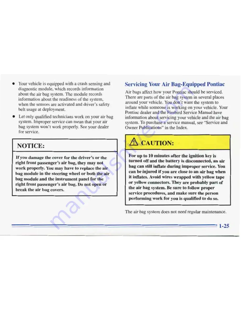 Pontiac 1996 Firebird Owner'S Manual Download Page 32