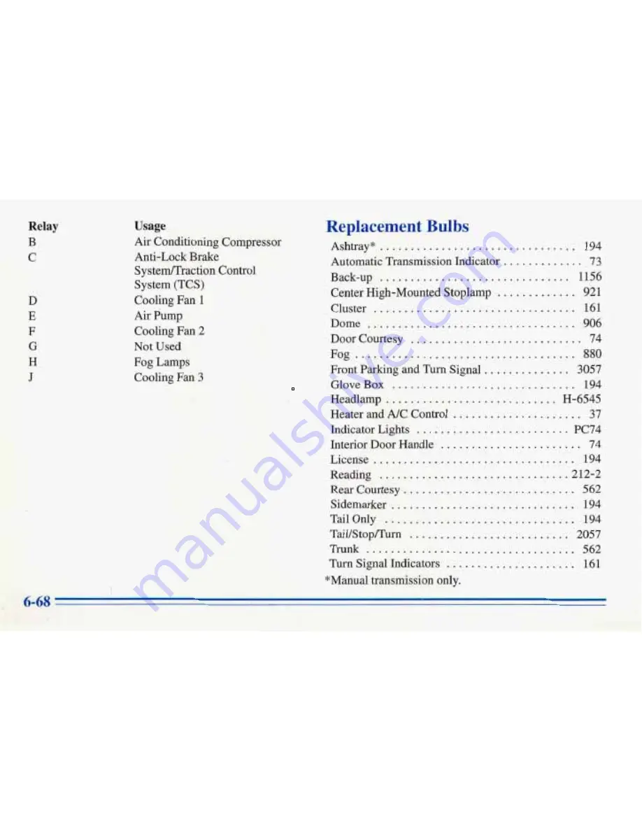 Pontiac 1996 Firebird Owner'S Manual Download Page 309