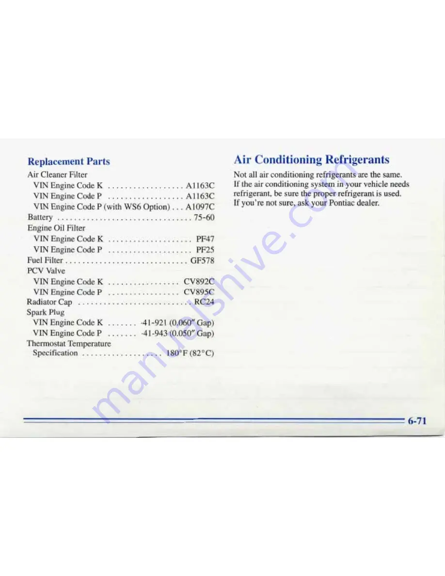 Pontiac 1996 Firebird Owner'S Manual Download Page 312