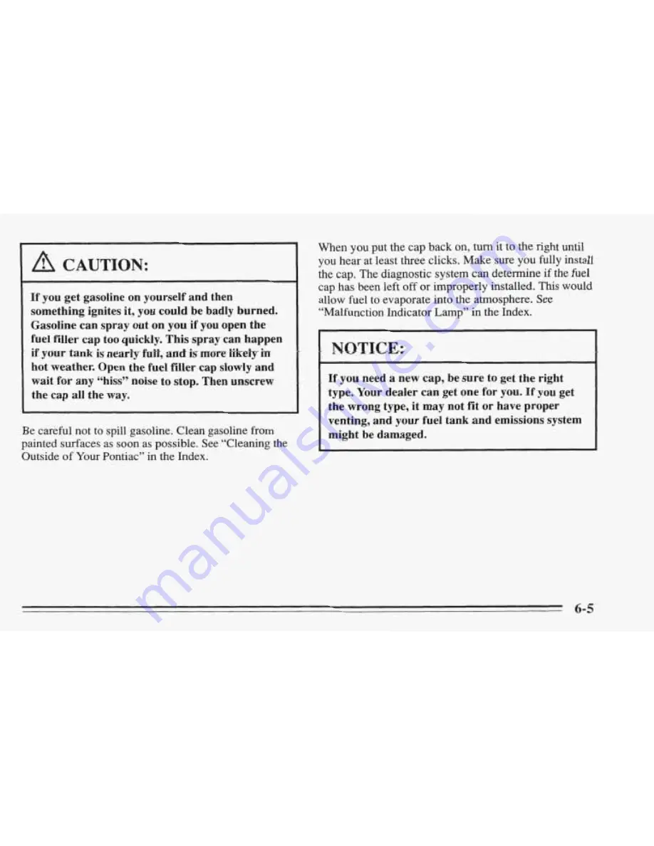 Pontiac 1996 Sunfire Owner'S Manual Download Page 228