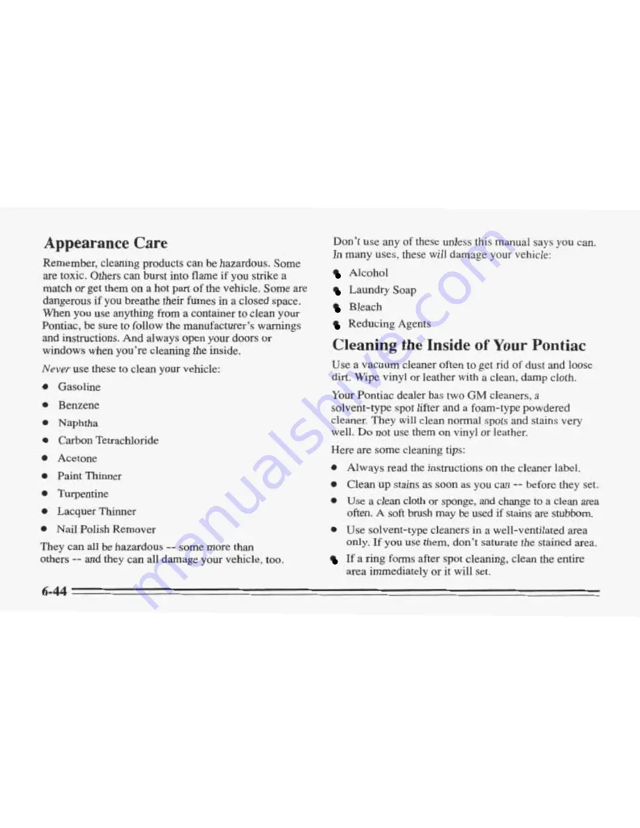 Pontiac 1996 Sunfire Owner'S Manual Download Page 267