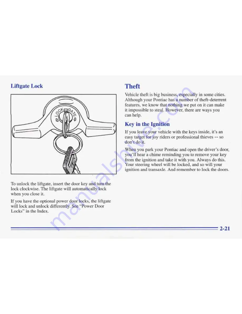 Pontiac 1996 Trans Sport Owner'S Manual Download Page 93