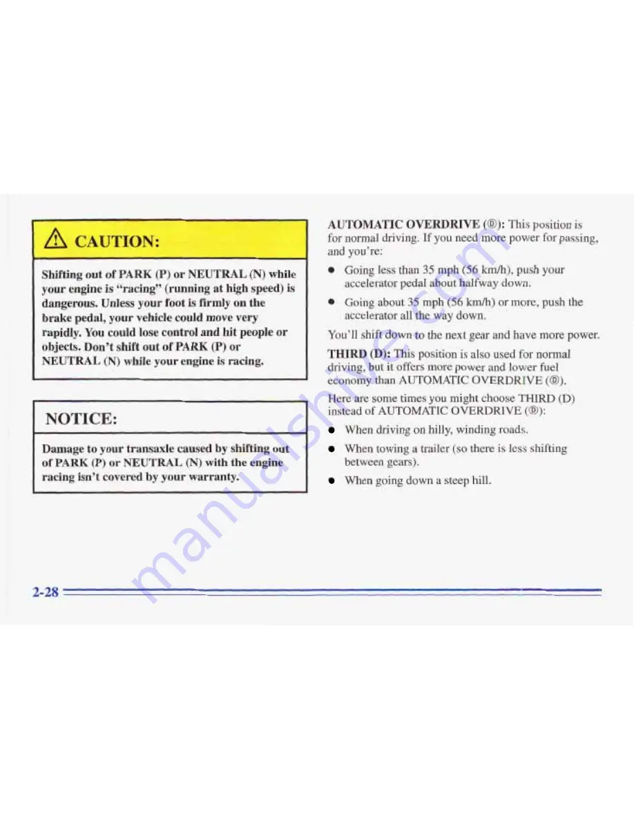 Pontiac 1996 Trans Sport Owner'S Manual Download Page 100