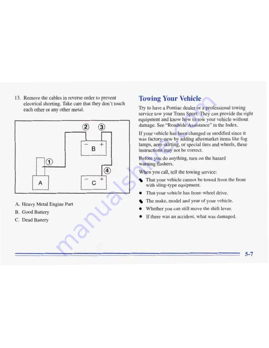 Pontiac 1996 Trans Sport Owner'S Manual Download Page 227