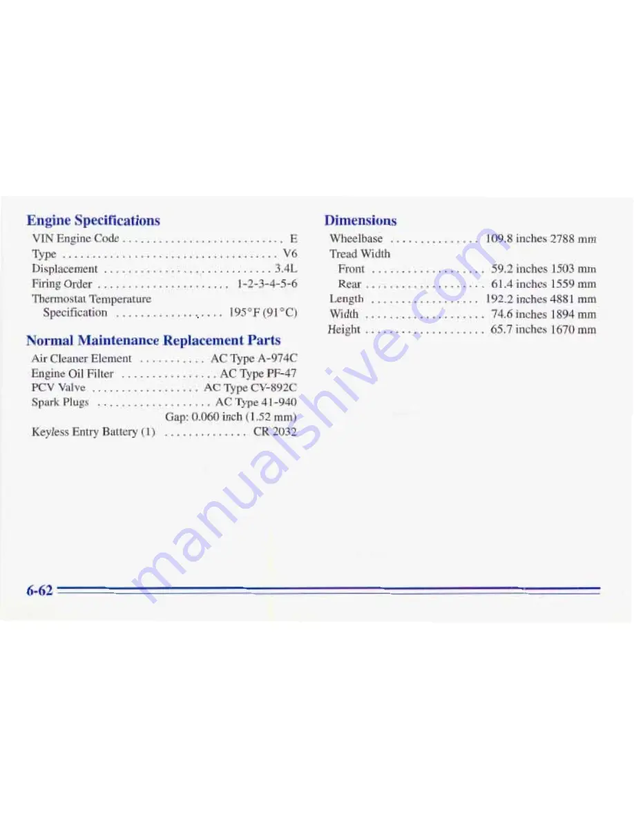 Pontiac 1996 Trans Sport Owner'S Manual Download Page 318